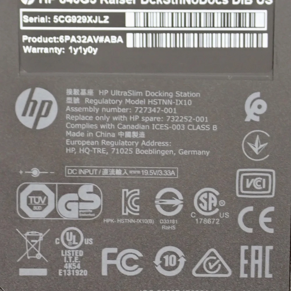 HP 840G5 Kaiser Docking Station Tested Works Well